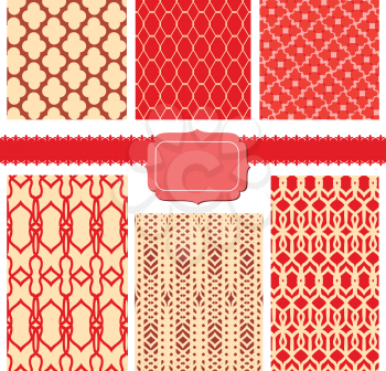 set of fabric textures with different lattices - seamless patterns