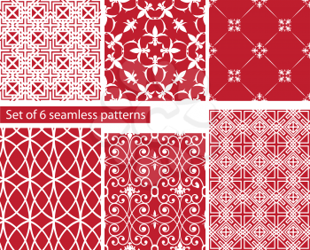 set of fabric textures with different lattices - seamless patterns.