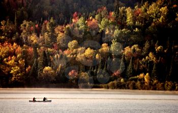 Lake in Autumn Algonquin Muskoka Ontario colors canoe 