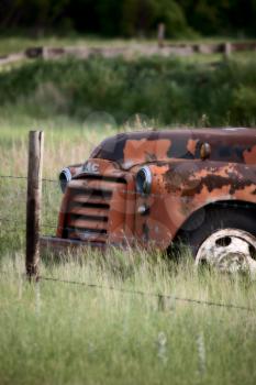 Old Truck Abandoned in field Saskatchewan Canada