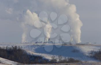 Pollution Industry fertilizer Plant Saskatchewan Canada Winter