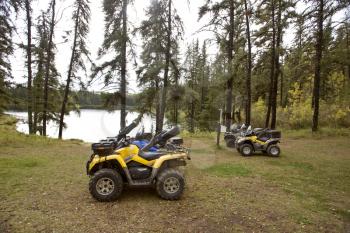ATV all terain vehicles Saskatchewan Canada near lake