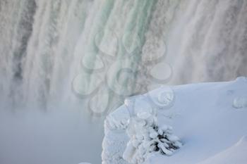 Winter Niagara Falls frozen snow and ice