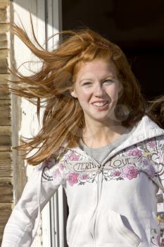Young girl teen casual Portrait redhead