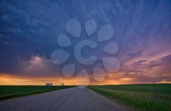 Storm Clouds over Saskatchewan country road