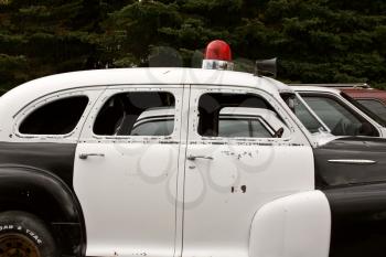 Antique Police Car at Summit Lake in British Columbia