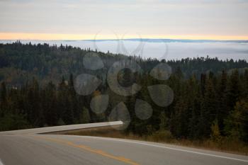 Ground fog in scenic Alberta