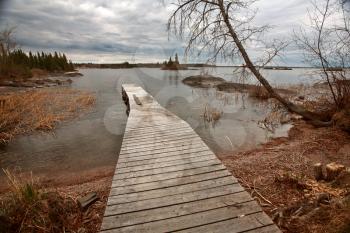 Dock on Reed Lake in Northern Manitoba