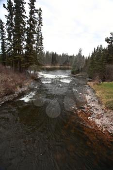 Rapid flowing river between two Northern Manitoba lakes