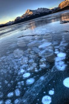 Abraham Lake Winter Ice formations bubbles design