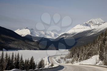 Rocky Mountains in Winter Canada Icefields Parkway
