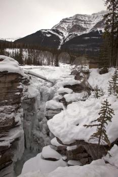 Athabasca Falls in Winter Jasper Alberta Canada