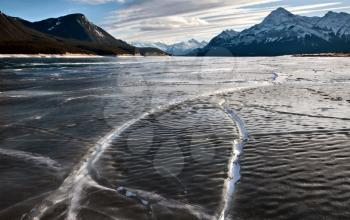 Abraham Lake Winter Ice formations bubbles design