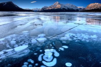 Abraham Lake Winter Ice formations bubbles design