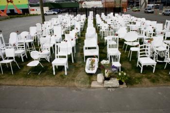 White Chairs Christchurch Downtown earthquake Memorial 185