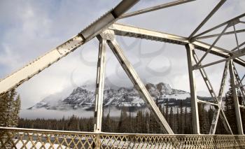 Castle Mountain Alberta in Winter Banff Park