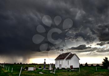 Prairie Storm Clouds Canada Saskatchewan Summer Country Church