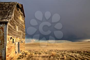 Prairie Storm Clouds rural Saskatchewan Old Barn