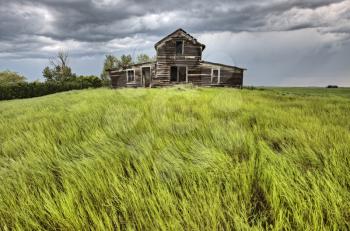 Abandoned Prairie House rural Saskatchewan Canada Summer