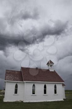 Prairie Storm Clouds in Saskatchewan Canada country church