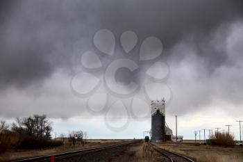 Prairie Storm Clouds in Saskatchewan Canada Grain Elevator