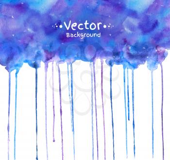 Watercolor hand painted background with smudges. Vector EPS 10.