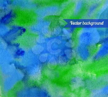 Hand painted watercolor background with smudges. Vector EPS 10.