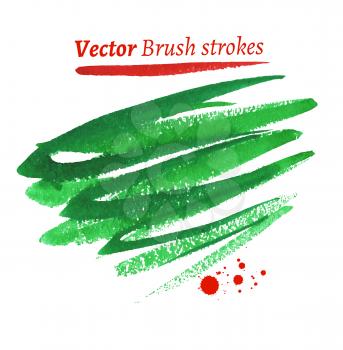 Hand drawn watercolor brush strokes. Vector EPS 10. Isolated.