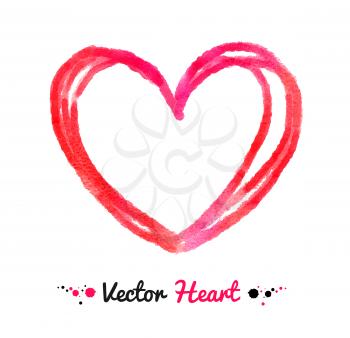 Watercolor heart. Vector illustration.