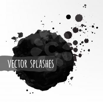 Inky vector splashes. Vector illustration.