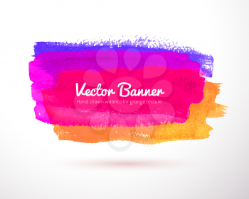 Colorful watercolor banner. Vector illustration.