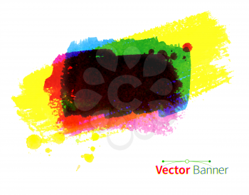 Colorful hand drawn watercolor vector banner.