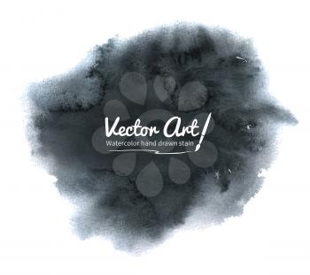 Vector watercolor hand drawn black stain.