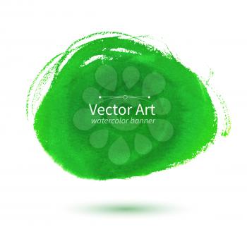 Vector watercolor green hand drawn stain.