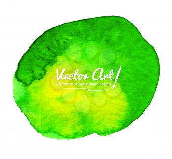 Watercolor vector hand drawn yellow-green circle.