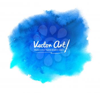 Blue abstract vector watercolor background.