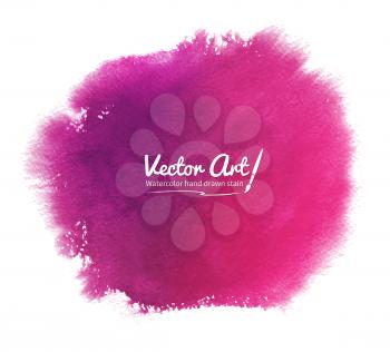 Pink abstract vector watercolor background.
