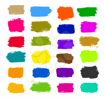 Vector grunge collection of colorful brush strokes.