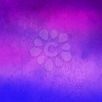 Watercolor vector background with paint smudges in neon purple and pink colors.