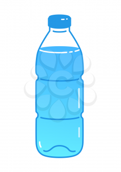 Vector illustration of bottle of water. Minimalistic icon isolated on white background.