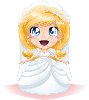 Royalty Free Clipart Image of a Bride