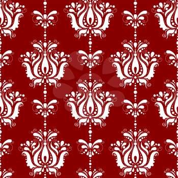 Seamless pattern in red and white.
