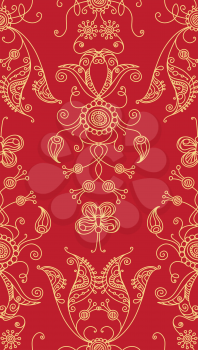Red floral pattern for your design. 