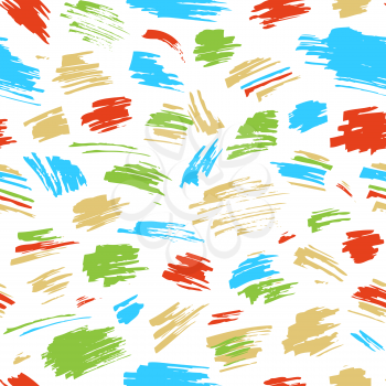 Hand-drawn red, green and blue brush flourishes. Boundless background can be used for web page backgrounds, wallpapers, wrapping papers and invitations.