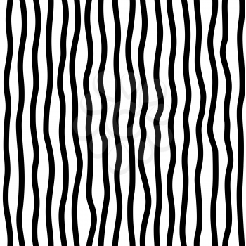 Vertical lines hand drawn seamless pattern. Ink pen freehand irregular thick strokes line art. Monochrome vector texture. Wrapping paper, wallpaper, textile modern design