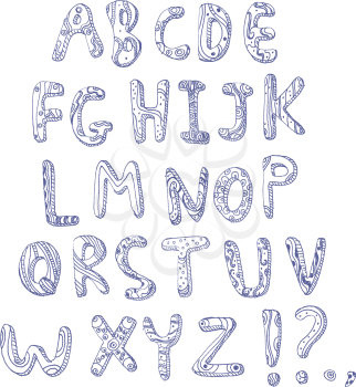 Hand drawn doodle alphabet