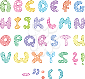 Polka dot alphabet with stitches