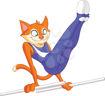 Male gymnast cat on parallel bars