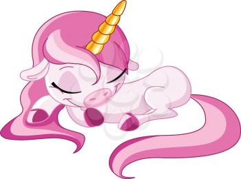 Cute unicorn sleeping