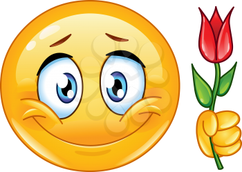 Emoticon with flower